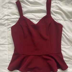 Elegant Burgundy Peplum Top